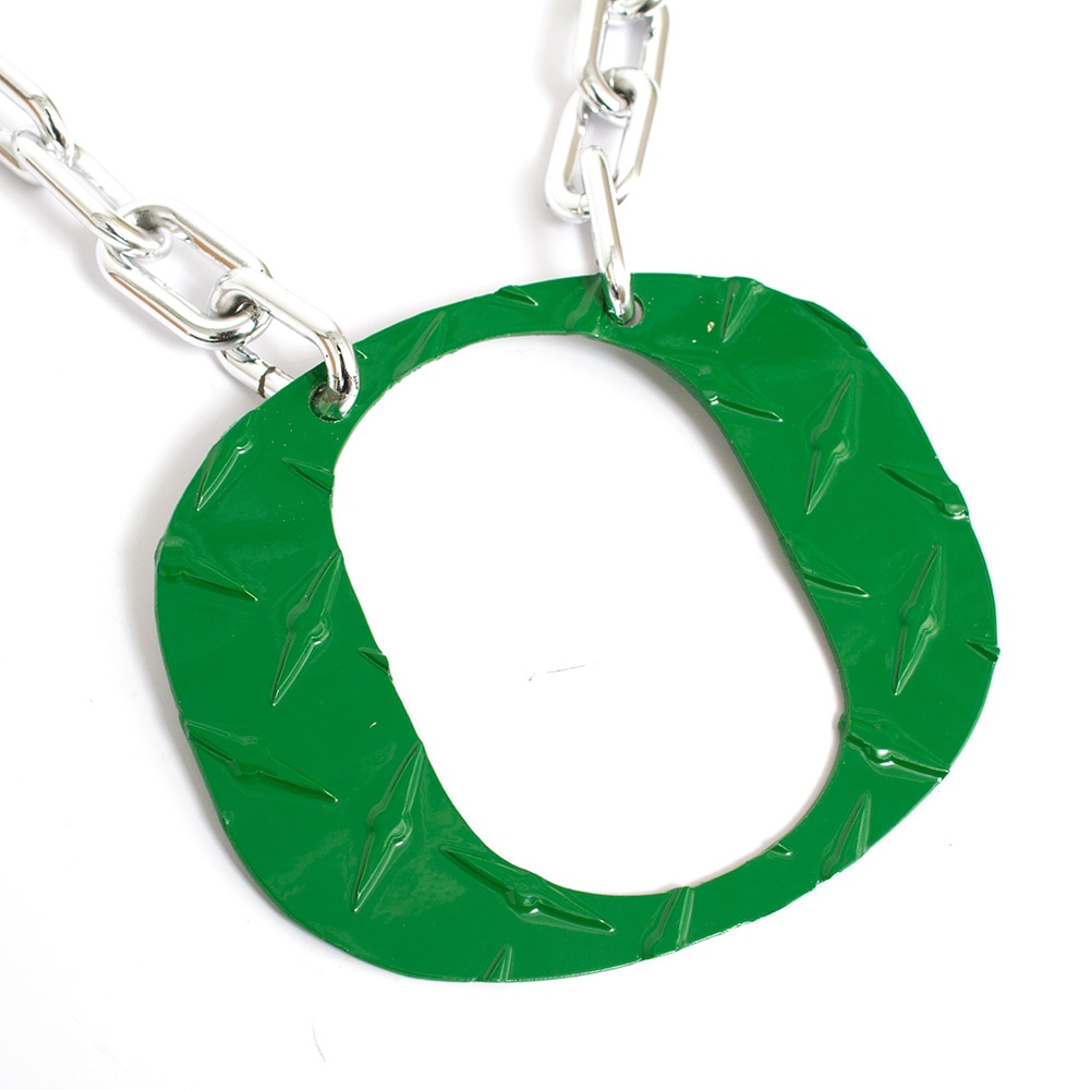 Classic Oregon O, Diamond Plate, Chain, Necklace, Kelly Green